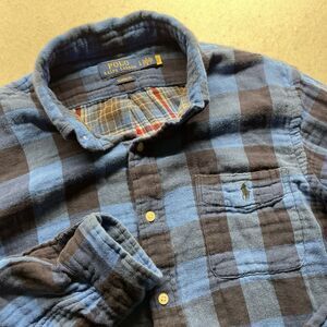 Polo Ralph Lauren Plaid Flannel Lined Men’s Tartan Work Shirt Size L Classic Fit